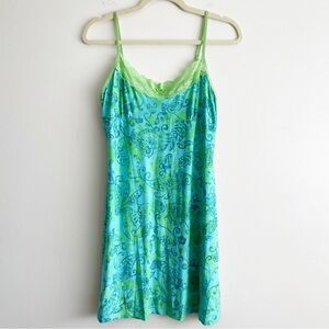 Vintage 90s y2k babydoll slip dress paisley lace bow lingerie S fairy whimsical